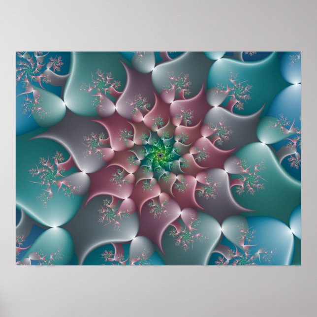 Blumen-Strudel-Fraktal Poster (Vorne)