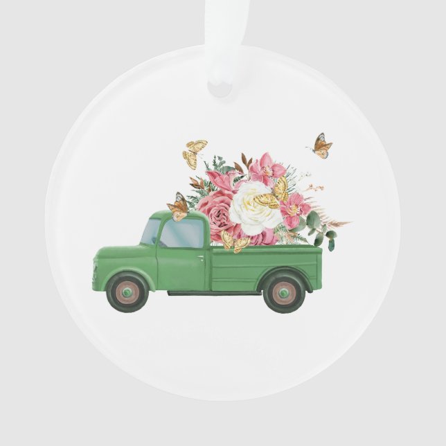 Blumen-Sublimationsdesigns Ornament (Vorderseite)