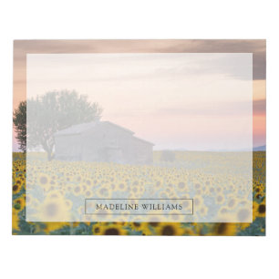 Blumen   Sunflower Field Provence, Frankreich Notizblock