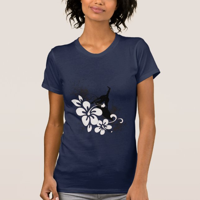 Blumen-Surfen T-Shirt (Vorderseite)