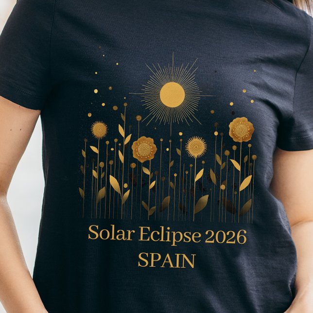 Blumen T-Shirt Sonnenfinsternis 2026 (Women's Solar Eclipse Shirt)