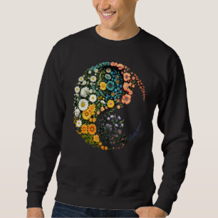 Blumen-Taoismus Yin Yang Symbol auf Zen Taijitu Yi Sweatshirt