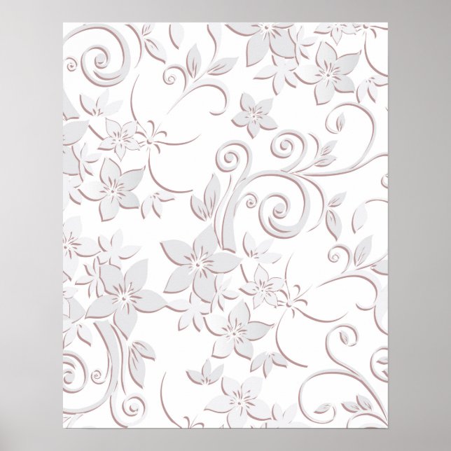 Blumen Tapete 1 Poster (Vorne)
