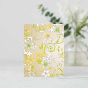Blumen Tapete 3 Postkarte