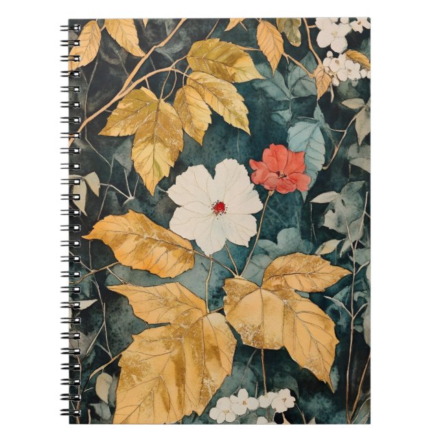 Blumen Tapete, Botanischer Blumenstil  Notizblock (Vorderseite)