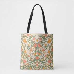 Blumen Tapete im Jugendstil, Vintage Illustration