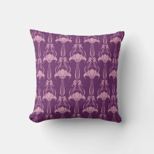 Blumen Tapete Rosa Violett Design Kissen