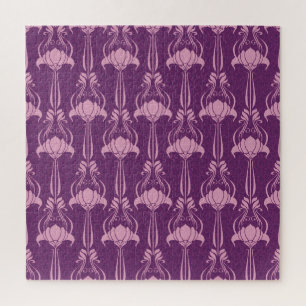 Blumen Tapete Rosa Violett Design Puzzle