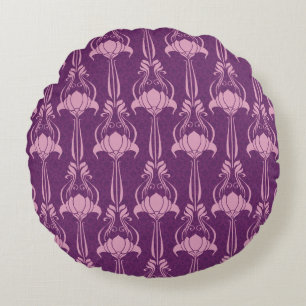 Blumen Tapete Rosa Violett Design Rundes Kissen