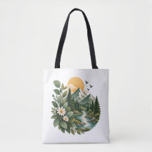 Blumen-Tasche 'Bergsonnenuntergang' - Natur & Aben