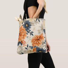 Blumen-Taschentuch mit großen orangefarbenen und b