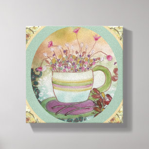 Blumen-Tasse-2 Leinwand