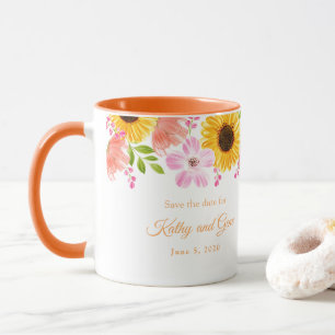 Blumen-Tasse - Datum speichern Tasse