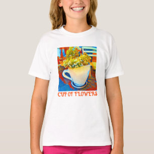 Blumen-Tasse-Kaffeetasse-Pflanzgefäß T-Shirt