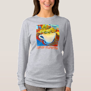 Blumen-Tasse-Kaffeetasse-Pflanzgefäß T-Shirt