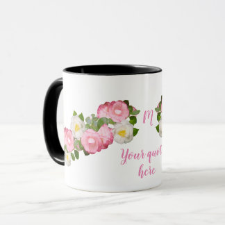 Blumen-Tasse mit kundenspezifischem Text Tasse