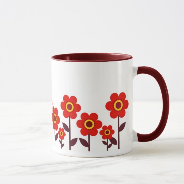 Blumen-Tasse rote Blumen Tasse (Rechts)
