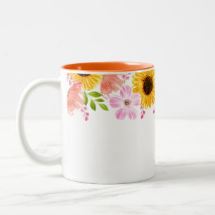Blumen-Tasse Zweifarbige Tasse