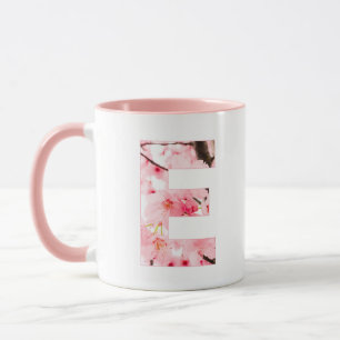 Blumen-Tassen mit Anfangsbuchstabe E   Personalisi Tasse
