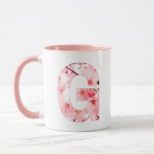 Blumen-Tassen mit Anfangsbuchstabe G Personalisi Tasse