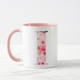 Blumen-Tassen mit Anfangsbuchstabe I   Personalisi Tasse