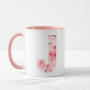 Blumen-Tassen mit Anfangsbuchstabe J   Personalisi Tasse