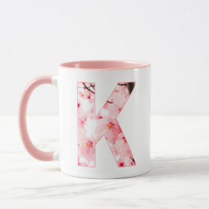 Blumen-Tassen mit Anfangsbuchstabe K Personalisi Tasse