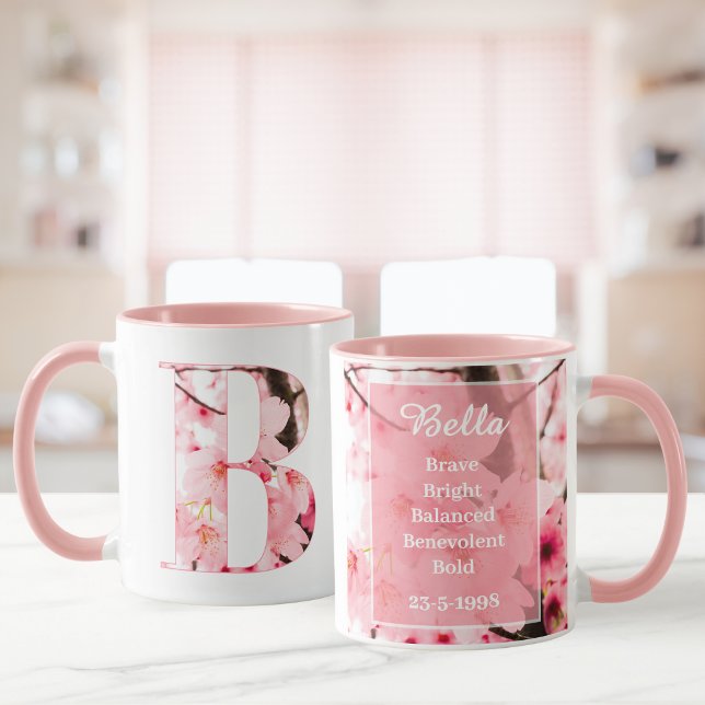 Blumen-Tassen mit Anfangsbuchstabe | Personalisier Tasse (Von Creator hochgeladen)