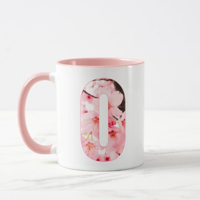 Blumen-Tassen mit Anfangsbuchstabe | Personalisier Tasse (Links)
