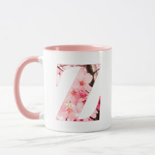 Blumen-Tassen mit Anfangsbuchstabe Z   Personalisi Tasse