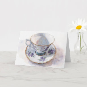 Blumen-Tassenvase-Kunst-Notizkarte Karte