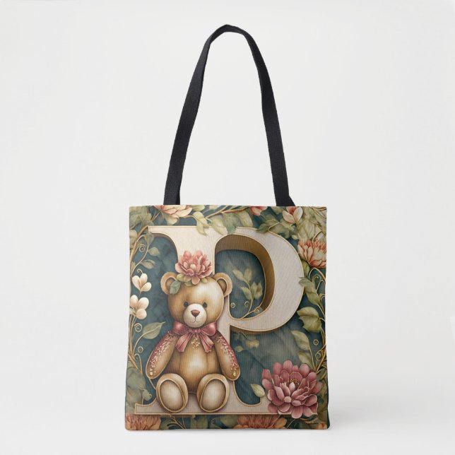 Blumen-Teddybär Buchstabe P (Vorderseite)
