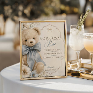Blumen-Teddybär-Mom-osa-Bar Poster