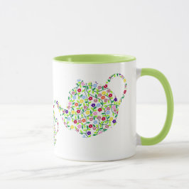 Blumen-Teekanne-Tassen-Entwurf Grün Tasse