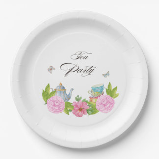 Blumen-Teeparty-Teller aus Papier Pappteller