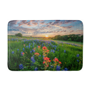 Blumen   Texas Bluebonnets & Indian Paintbrush Badematte