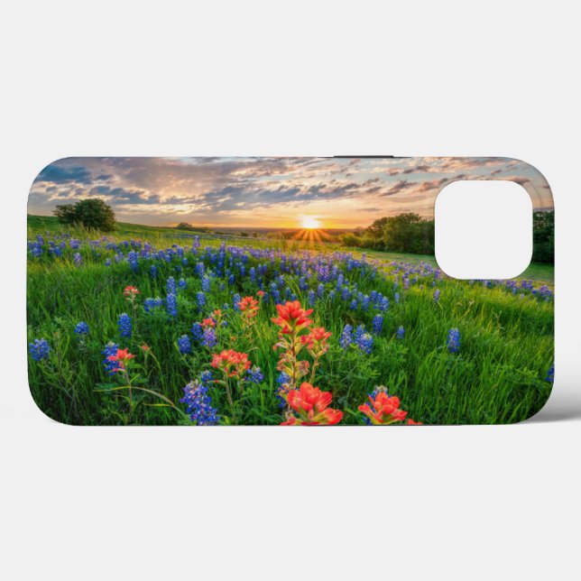 Blumen | Texas Bluebonnets & Indian Paintbrush Case-Mate iPhone Hülle (Rückseite (Horizontal))