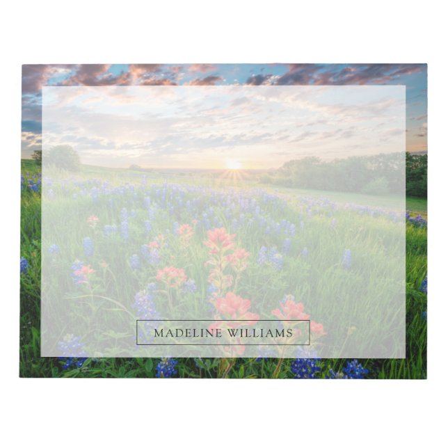Blumen | Texas Bluebonnets & Indian Paintbrush Notizblock (Vorderseite)