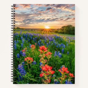 Blumen   Texas Bluebonnets & Indian Paintbrush Notizbuch