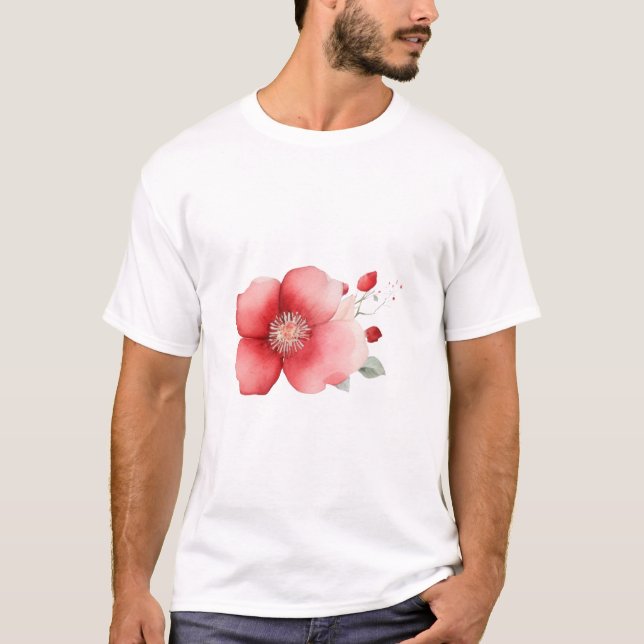 Blumen Thema rosa Geschenkidee T-Shirt (Vorderseite)