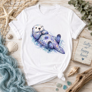 Blumen-Thema Seeotter T-Shirt