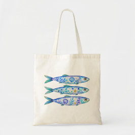 Blumen-Themen-Töpferei Kunst Fisch Tragetasche