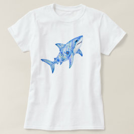 Blumen-Themen-Töpferei-Kunst-Hai T-Shirt