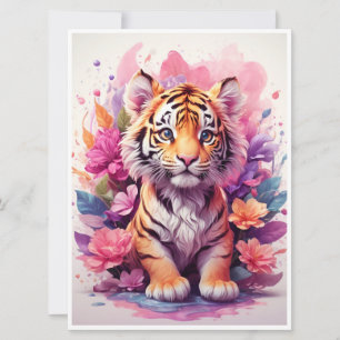 Blumen-Tiger-Tasse - Rosa Tiger-Kaffeetasse - Geis Einladung