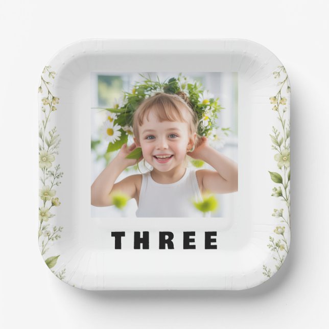 Blumen-Tischdecken-Geburtstags-Papier-Teller Pappteller (Vorderseite)