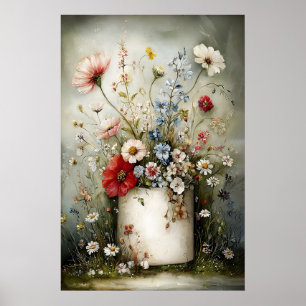 Blumen-Toilettenpapierrollen-Druck, botanisches Ba Poster