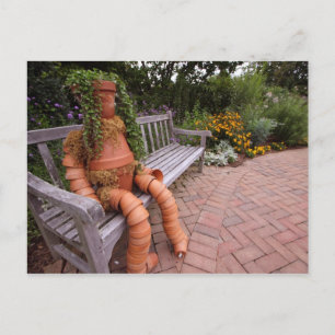 Blumen-Topf-Mädchen Postkarte