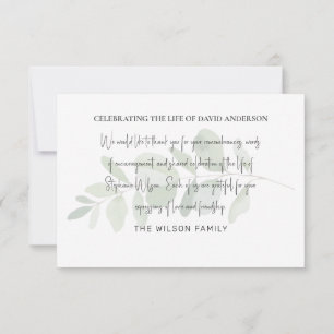 Blumen Trauerfeier Trauerschrift Moderne Schrift Dankeskarte