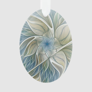 Blumen-Traum-Muster abstrakt blau Khaki Fraktal Ornament