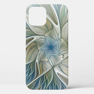 Blumen-Traum-Muster abstraktes Blau Khaki Fraktal Case-Mate iPhone Hülle